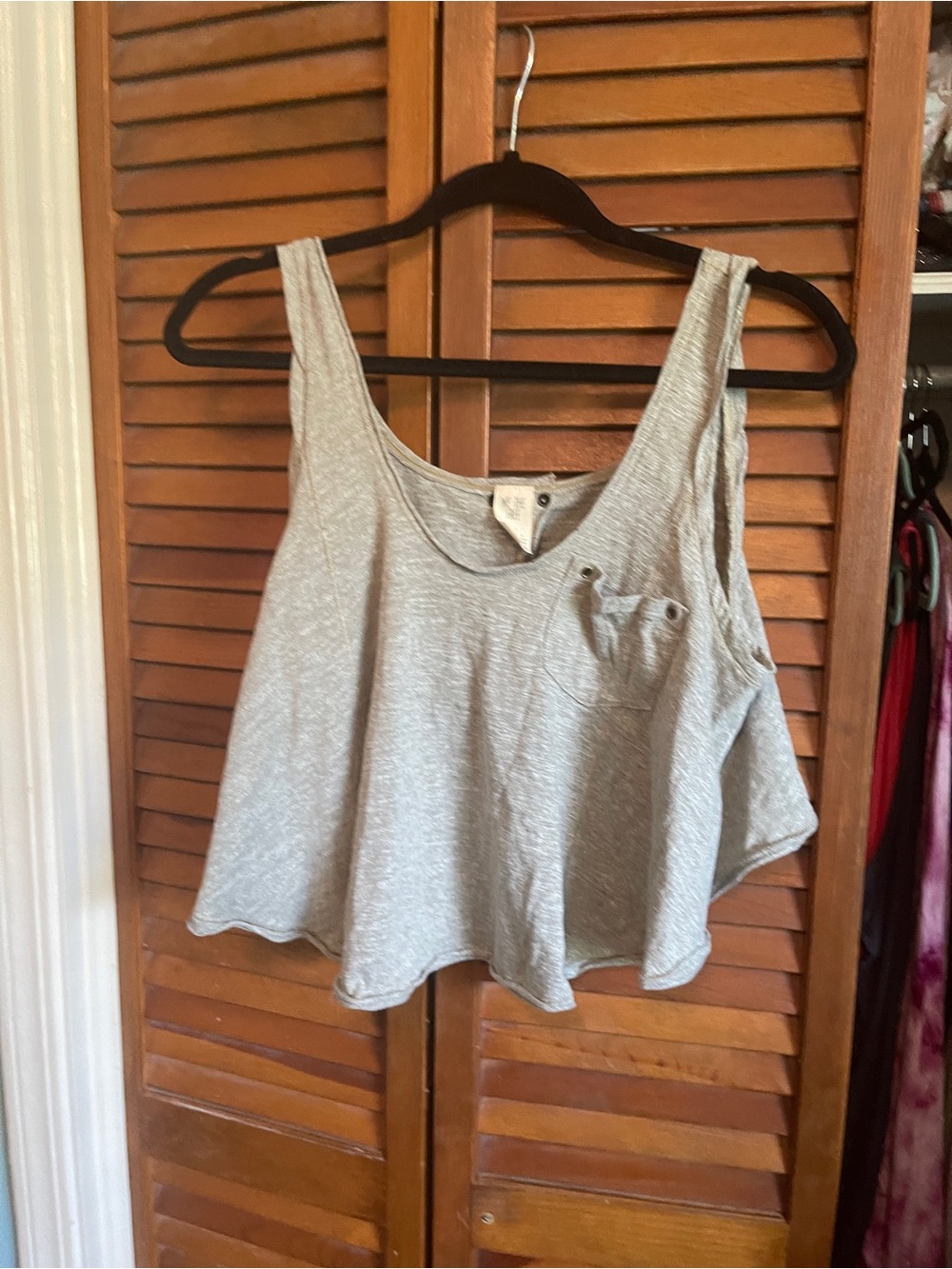 We The Free Heather Gray Scoop Pocket Tank